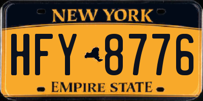 NY license plate HFY8776