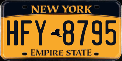 NY license plate HFY8795