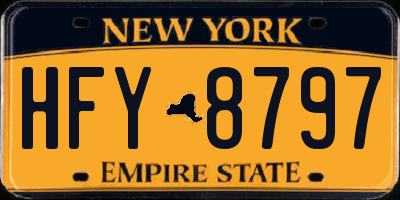 NY license plate HFY8797