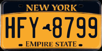 NY license plate HFY8799
