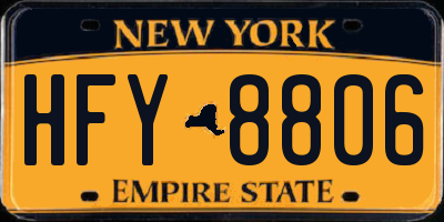 NY license plate HFY8806