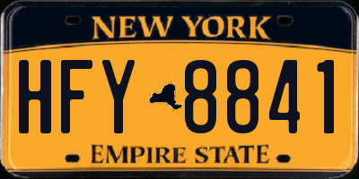 NY license plate HFY8841