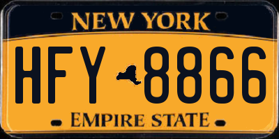 NY license plate HFY8866