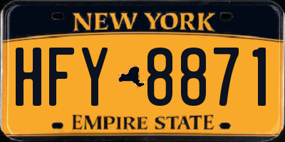 NY license plate HFY8871