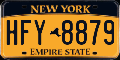 NY license plate HFY8879