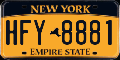 NY license plate HFY8881