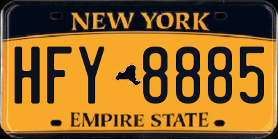 NY license plate HFY8885