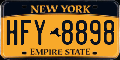 NY license plate HFY8898