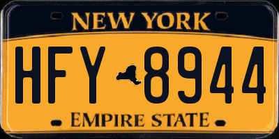NY license plate HFY8944