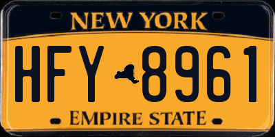 NY license plate HFY8961