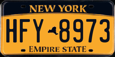 NY license plate HFY8973