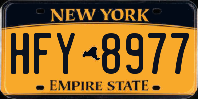 NY license plate HFY8977