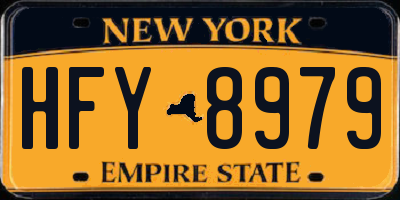 NY license plate HFY8979