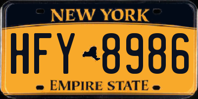 NY license plate HFY8986