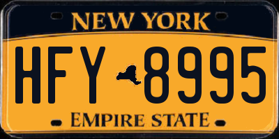 NY license plate HFY8995