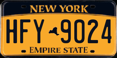 NY license plate HFY9024