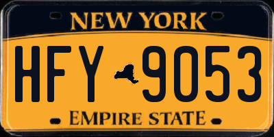 NY license plate HFY9053