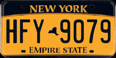 NY license plate HFY9079