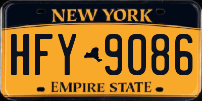 NY license plate HFY9086