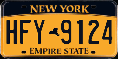NY license plate HFY9124