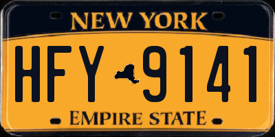 NY license plate HFY9141