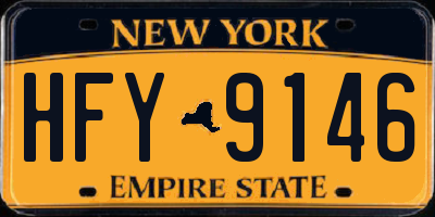 NY license plate HFY9146