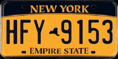 NY license plate HFY9153
