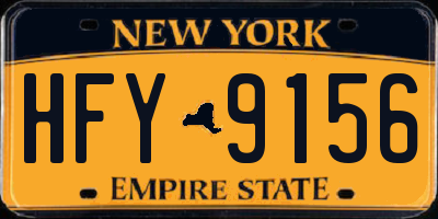 NY license plate HFY9156