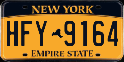 NY license plate HFY9164