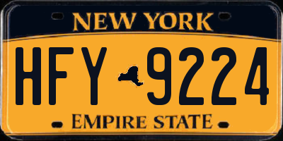 NY license plate HFY9224