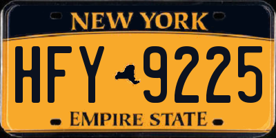 NY license plate HFY9225