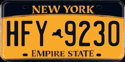 NY license plate HFY9230