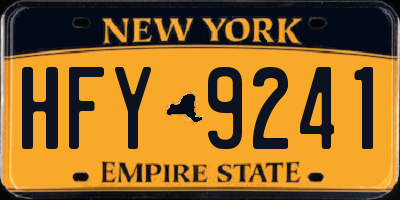 NY license plate HFY9241