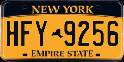 NY license plate HFY9256