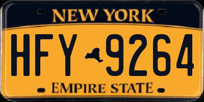 NY license plate HFY9264