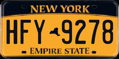 NY license plate HFY9278