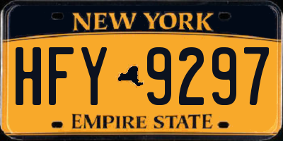 NY license plate HFY9297