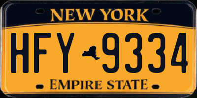 NY license plate HFY9334