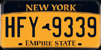 NY license plate HFY9339
