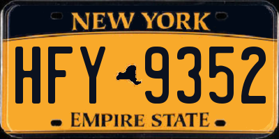 NY license plate HFY9352