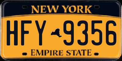 NY license plate HFY9356