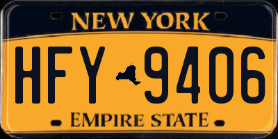 NY license plate HFY9406