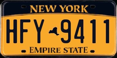 NY license plate HFY9411