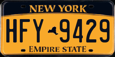 NY license plate HFY9429