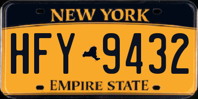 NY license plate HFY9432
