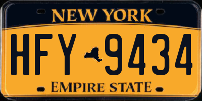 NY license plate HFY9434