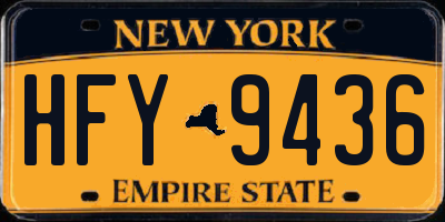 NY license plate HFY9436