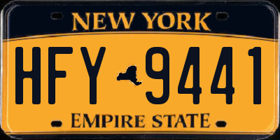 NY license plate HFY9441