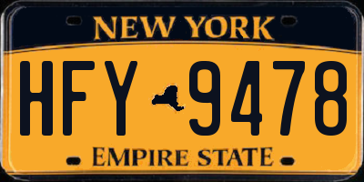 NY license plate HFY9478