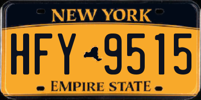 NY license plate HFY9515